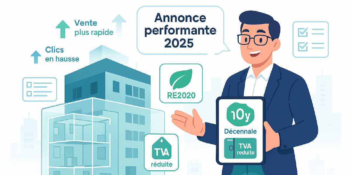 Immobilier neuf : annonces efficaces (TVA, RE2020, garanties, plan 3D)